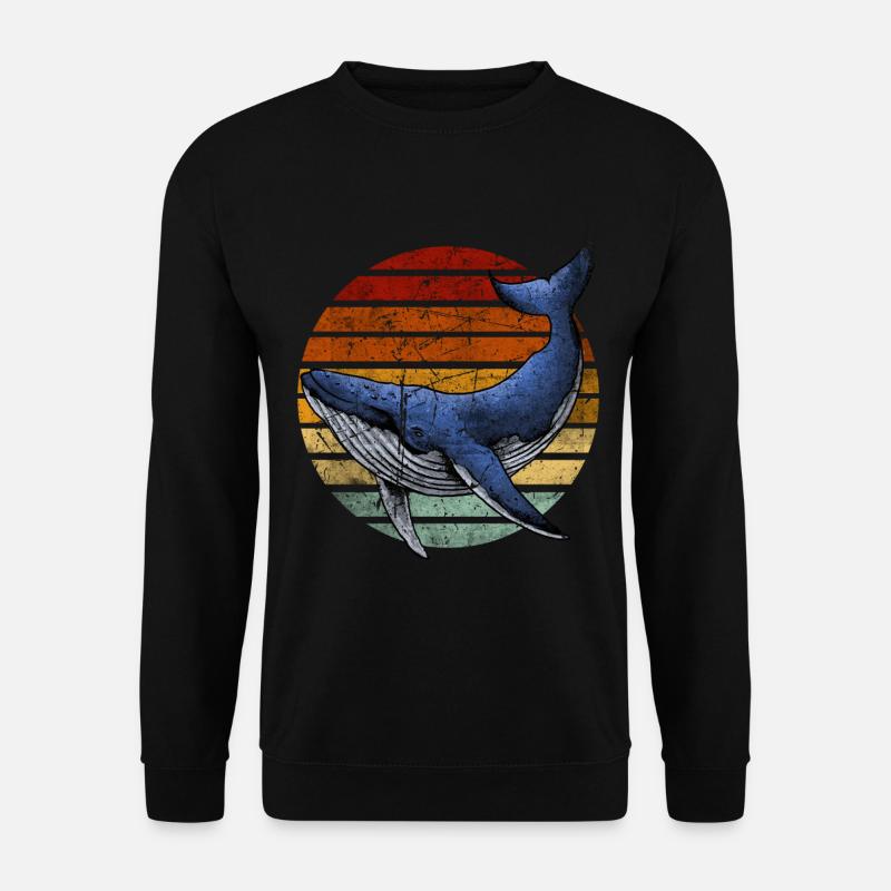 Retro vintage whale - Unisex Pullover - Schwarz
