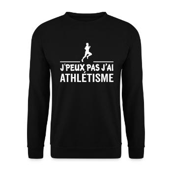 J'peux pas j'ai athlétisme - Sweat-shirt Unisexe - noir - Devant - Alina (178cm) & Michal (187cm)