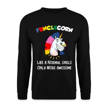 Funclecorn Like A Normal Uncle Only More Awesome - Unisex Sweatshirt - black - Front - Alina (178cm) & Michal (187cm)