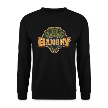 Hangry Krokodil Fressen Hungrig Alligator Geschenk - Unisex Pullover - Schwarz - Vorne - Alina (178cm) & Michal (187cm)