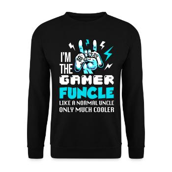 Je suis le cadeau de l'oncle Gamer Funcle Gamer - Sweat-shirt Unisexe - noir - Devant - Alina (178cm) & Michal (187cm)