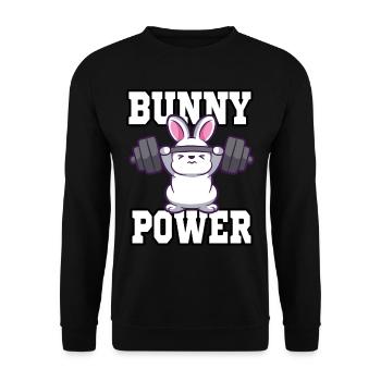 Lapin fitness muscle exercice poids - Sweat-shirt Unisexe - noir - Devant - Alina (178cm) & Michal (187cm)