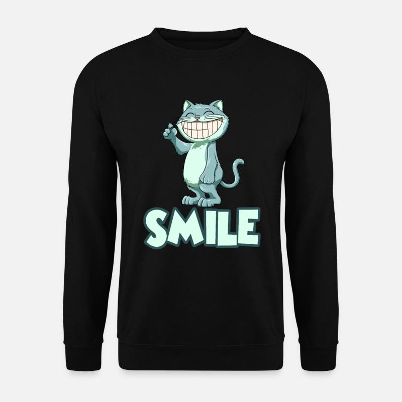 Grinning Cat - Unisex Sweatshirt - black