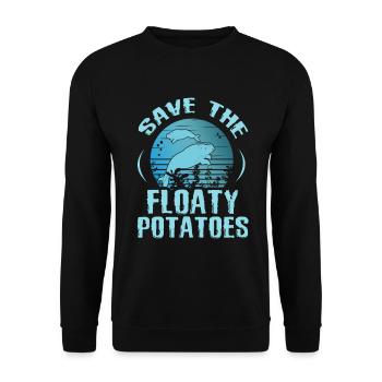 Save The Floaty Potatoes Sea cow Manatee Animal Welfare - Unisex Sweatshirt - black - Front - Alina (178cm) & Michal (187cm)