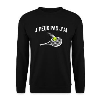 j'ai tennis - Sweat-shirt Unisexe - noir - Devant - Alina (178cm) & Michal (187cm)