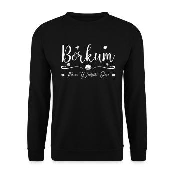 My feel-good - Borkum Island - Unisex Sweatshirt - black - Front - Alina (178cm) & Michal (187cm)