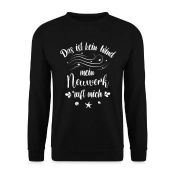 Das ist kein Wind - mein Neuwerk ruft mich - Unisex Pullover - Schwarz - Vorne - Alina (178cm) & Michal (187cm)