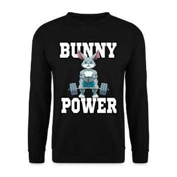 Lapin fitness muscle exercice poids - Sweat-shirt Unisexe - noir - Devant - Alina (178cm) & Michal (187cm)