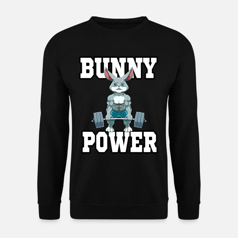 Hase Fitness Muskeln Training Gewicht - Unisex Pullover - Schwarz