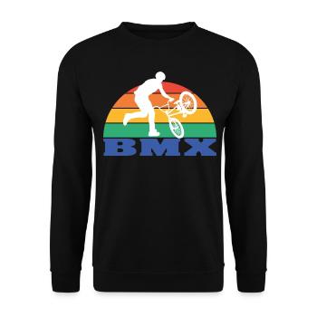 Roue BMX | BMX conducteur | BMX Course - Sweat-shirt Unisexe - noir - Devant - Alina (178cm) & Michal (187cm)