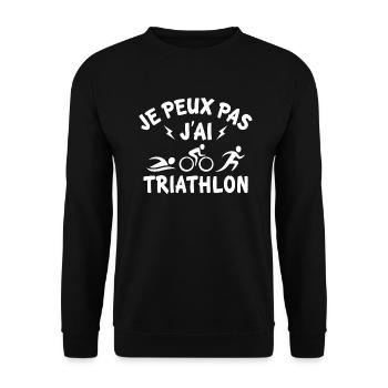 Je peux pas j'ai triathlon - Sweat-shirt Unisexe - noir - Devant - Alina (178cm) & Michal (187cm)