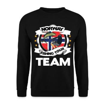 norway fishing tour team - Unisex Sweatshirt - black - Front - Alina (178cm) & Michal (187cm)