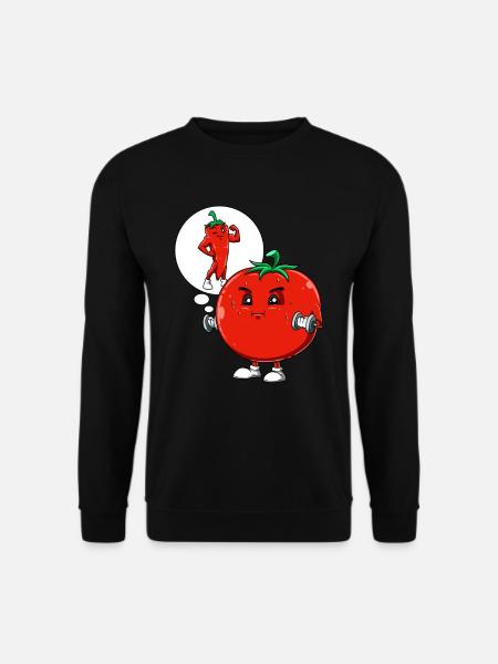 Lustige Fitness Tomate Chili Abnehmen - Unisex Pullover - Schwarz