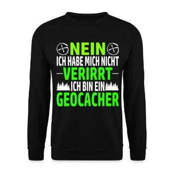 nein ich habe mich nicht verirrt ich bin geocacher - Unisex Pullover - Schwarz - Vorne - Alina (178cm) & Michal (187cm)