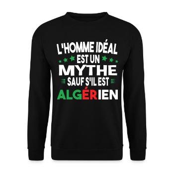 Algérien homme fier. Algérie. Cadeau t-shirt pays - Sweat-shirt Unisexe - noir - Devant - Alina (178cm) & Michal (187cm)