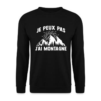 je peux pas j'ai montagne - Sweat-shirt Unisexe - noir - Devant - Alina (178cm) & Michal (187cm)