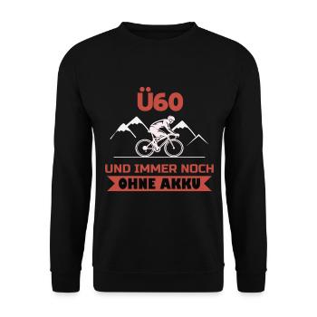 Ü60 Radsport Fahrrad Lustiges Anti Ebike Shirt - Unisex Pullover - Schwarz - Vorne - Alina (178cm) & Michal (187cm)