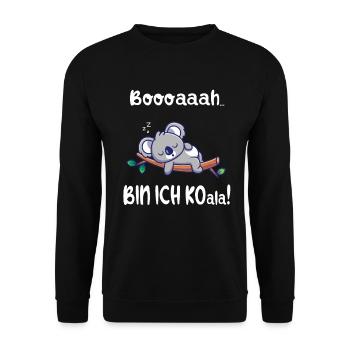 Lustige Koala Geschenke - Unisex Pullover - Schwarz - Vorne - Alina (178cm) & Michal (187cm)