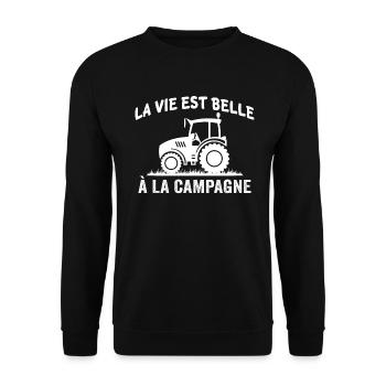 La vie est belle à la campagne - Sweat-shirt Unisexe - noir - Devant - Alina (178cm) & Michal (187cm)