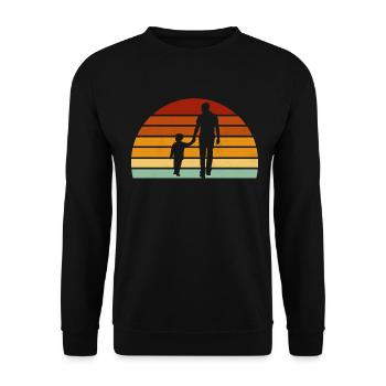 Père et fils retro cadeau papa fils - Sweat-shirt Unisexe - noir - Devant - Alina (178cm) & Michal (187cm)