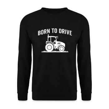 born to drive tractor - Unisex Sweatshirt - black - Front - Alina (178cm) & Michal (187cm)