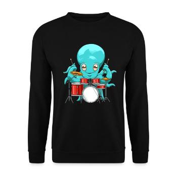 Squid Drummer - Unisex Sweatshirt - black - Front - Alina (178cm) & Michal (187cm)