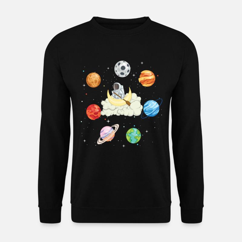 Astronaut Planet Rowing Cloud - Unisex Sweatshirt - black