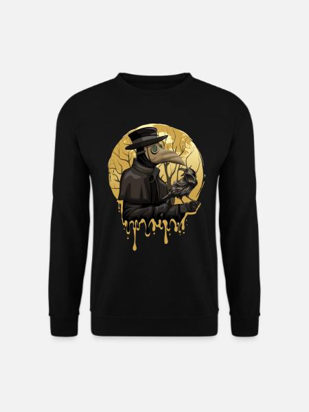 Black Krähe Death Plague Doctor Okkultes Rabe Goth - Unisex Pullover - Schwarz