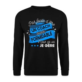 Coach Sportif Sport Cadeau Humour T-shirt Métier - Sweat-shirt Unisexe - noir - Devant - Alina (178cm) & Michal (187cm)
