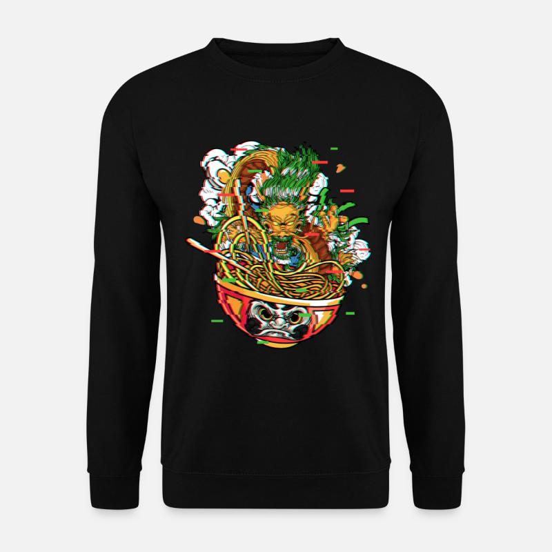Ramen Drache In Daruma Bowl Vaporwave Kanagawa - Unisex Pullover - Schwarz