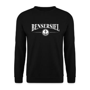 Anker und Seil - Nordseebad Bensersiel - Unisex Pullover - Schwarz - Vorne - Alina (178cm) & Michal (187cm)