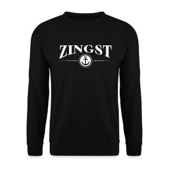 Anker und Seil - Ostseeheilbad Zingst - Unisex Pullover - Schwarz - Vorne - Alina (178cm) & Michal (187cm)