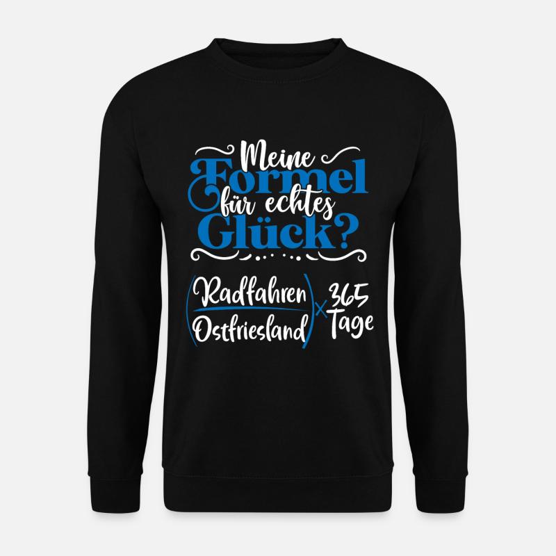 Echtes Glück - Radfahren durch Ostfriesland - Unisex Pullover - Schwarz