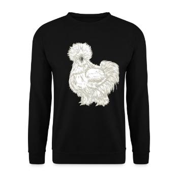 Poulet de soie dessin - Sweat-shirt Unisexe - noir - Devant - Alina (178cm) & Michal (187cm)