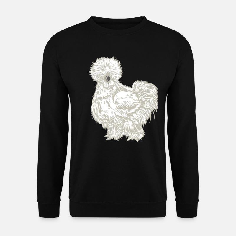Seidenhuhn Zeichnung - Unisex Pullover - Schwarz