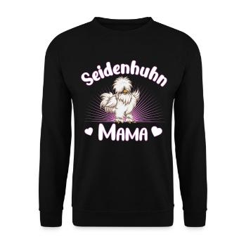 Seidenhuhn Mama - Seidenhühner - Unisex Pullover - Schwarz - Vorne - Alina (178cm) & Michal (187cm)