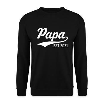 Papa ist 2021 - Unisex Pullover - Schwarz - Vorne - Alina (178cm) & Michal (187cm)