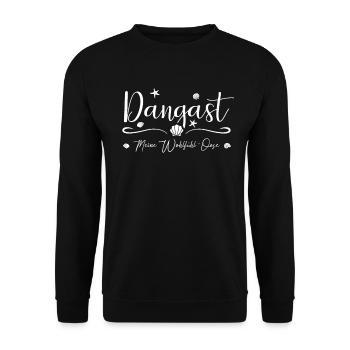 Meine Wohlfühl-Oase Nordseebad Dangast - Unisex Pullover - Schwarz - Vorne - Alina (178cm) & Michal (187cm)