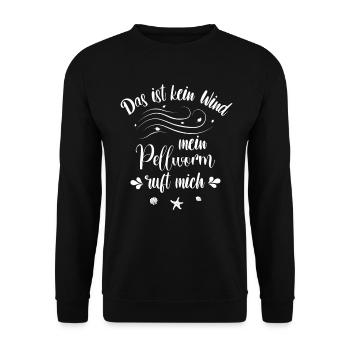 Das ist kein Wind - mein Pellworm ruft mich - Unisex Pullover - Schwarz - Vorne - Alina (178cm) & Michal (187cm)
