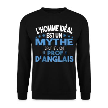 Prof d'anglais professeur cadeau humour homme - Sweat-shirt Unisexe - noir - Devant - Alina (178cm) & Michal (187cm)