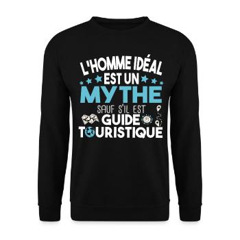 Guide touristique touriste cadeau métier humour - Sweat-shirt Unisexe - noir - Devant - Alina (178cm) & Michal (187cm)