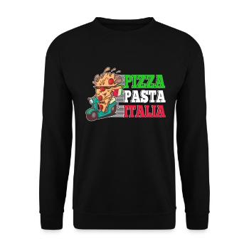 Pizza Pasta Italia Pizza Stück auf Italienschen - Unisex Pullover - Schwarz - Vorne - Alina (178cm) & Michal (187cm)