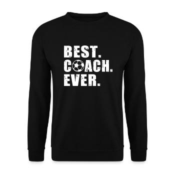 best coach ever football t-shirt coach football - Unisex Sweatshirt - black - Front - Alina (178cm) & Michal (187cm)