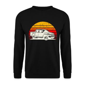 Retro t-shirt pick-up - Sweat-shirt Unisexe - noir - Devant - Alina (178cm) & Michal (187cm)