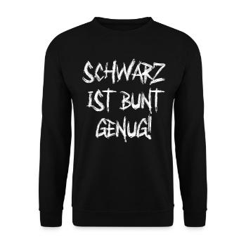 Schwarz ist bunt genug Lustig - Unisex Pullover - Schwarz - Vorne - Alina (178cm) & Michal (187cm)