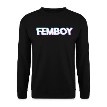 Femboy LGBTQ Gay Pride Anaglyph Vaporwave - Unisex Sweatshirt - black - Front - Alina (178cm) & Michal (187cm)