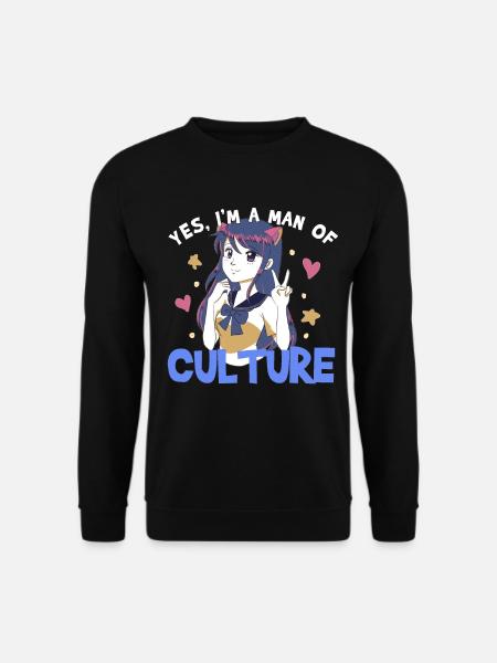 Soy un hombre de cultura Anime Meme Manga Otaku Weeb - Sudadera unisex - negro