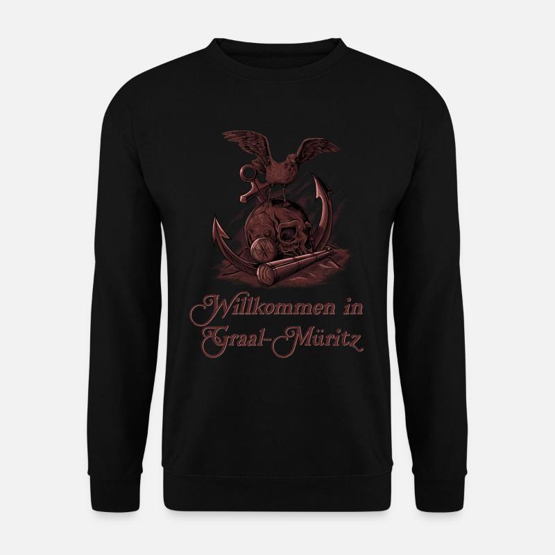 Möwe auf Schädel - Ostseeheilbad Graal-Müritz - Unisex Pullover - Schwarz