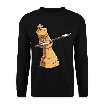 Le roi des échecs Dab Dabbing Danse - Sweat-shirt Unisexe - noir - Devant - Alina (178cm) & Michal (187cm)