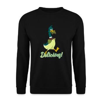 Delicious Snails - Laufenten - Unisex Sweatshirt - black - Front - Alina (178cm) & Michal (187cm)